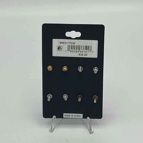 Steve Madden Multi-Tone 4-Pc. Set Circle Stud Earrings - Picture 6 of 6